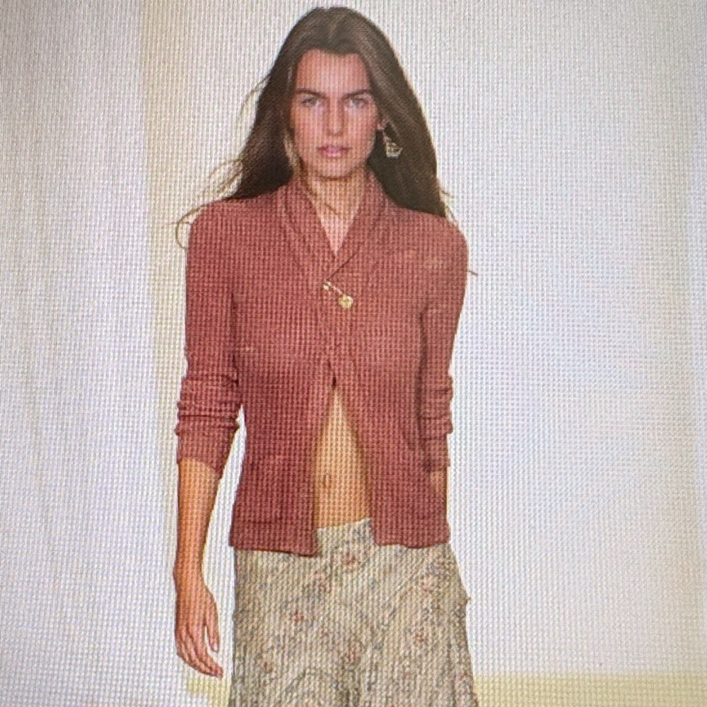 Ralph Lauren Dusty Rose Shawl-Collar Toggle Cardigan - Picture 5 of 8
